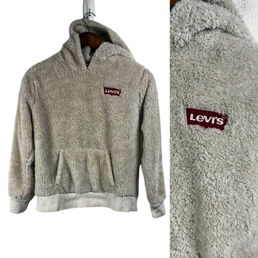 Levi's Sherpa Size L Kids 12-13 Years Cozy Warm Lounge Pullover Hoodie Sweater